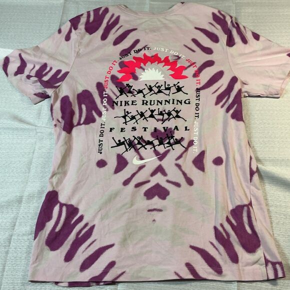 Nike Running Festival Dri-FIT Tie Dye Pink Purple Short Sleeve T-Shirt M - Picture 6 of 7